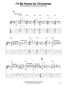page one of I'll Be Home For Christmas (Solo Guitar)