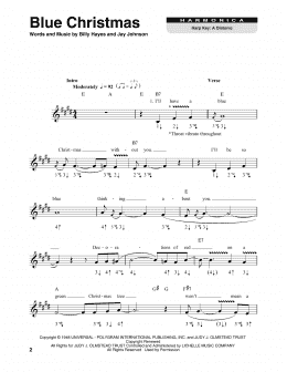 page one of Blue Christmas (Harmonica)