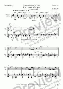 page one of Ein neuer Morgen (A New Morning/02/GP2/Score & Parts)