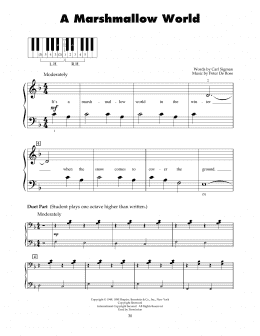 page one of A Marshmallow World (5-Finger Piano)