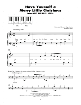 page one of Have Yourself A Merry Little Christmas (5-Finger Piano)