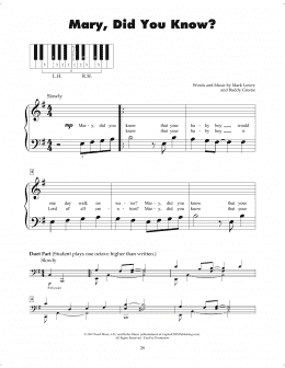 page one of Mary, Did You Know? (5-Finger Piano)