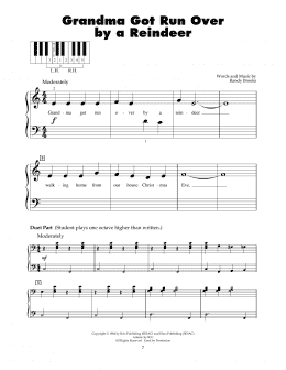 page one of Grandma Got Run Over By A Reindeer (5-Finger Piano)