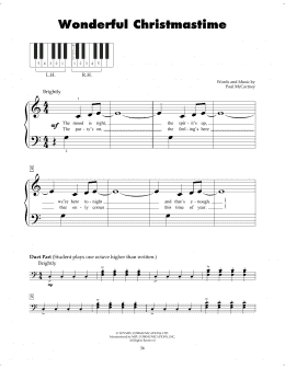 page one of Wonderful Christmastime (5-Finger Piano)