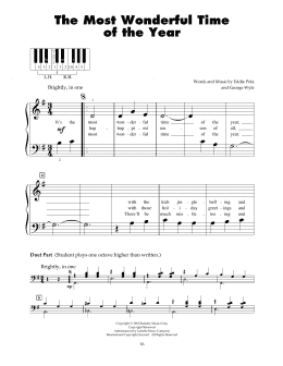 page one of The Most Wonderful Time Of The Year (5-Finger Piano)