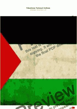 page one of Palestinian National Anthem for Symphony Orchestra Oylmpic National Anthem Series
