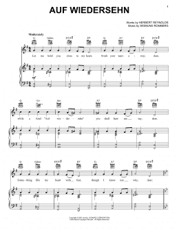 page one of Auf Wiedersehn (Piano, Vocal & Guitar Chords (Right-Hand Melody))