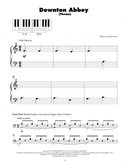 page one of Downton Abbey (Theme) (5-Finger Piano)