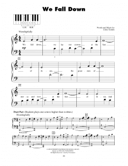 page one of We Fall Down (5-Finger Piano)