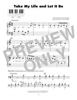 page one of Take My Life And Let It Be (5-Finger Piano)