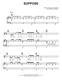 page one of Suppose (Piano, Vocal & Guitar Chords (Right-Hand Melody))