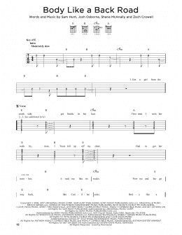 page one of Body Like A Back Road (Solo Guitar)