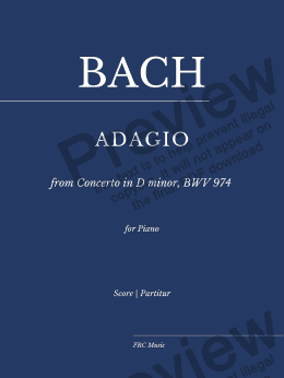 page one of Bach: Adagio from Concerto in D minor, BWV 974 (d'après Marcello) as played by Víkingur Ólafsson