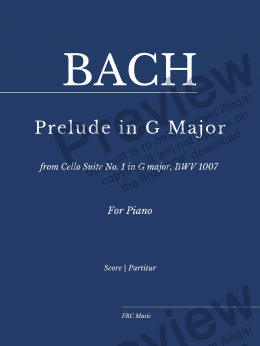 page one of Bach:  Prélude Suite Nº 1 in G Major (BWV 1007) - as played by Víkingur Ólafsson