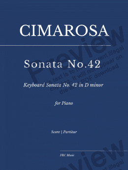 page one of Cimarosa: Sonata No. 42 in D minor (as played by Víkingur Ólafsson)