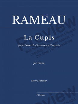 page one of La Cupis from Pièces de Clavecin en Concerts for Piano (As played By Víkingur Ólafsson)
