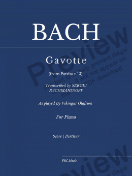 page one of  Gavotte from Partita n° 3 - (As played By Víkingur Ólafsson)