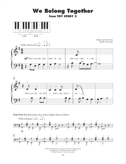 page one of We Belong Together (from Toy Story 3) (5-Finger Piano)