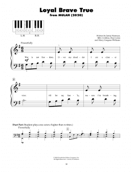 page one of Loyal Brave True (from Mulan) (5-Finger Piano)