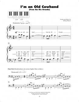 page one of I'm An Old Cowhand (From The Rio Grande) (5-Finger Piano)