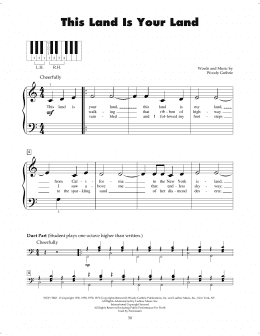 page one of This Land Is Your Land (5-Finger Piano)