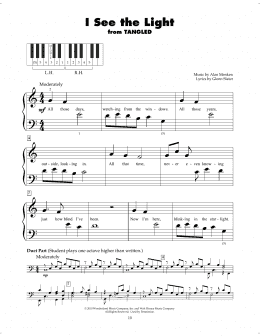 page one of I See The Light (from Tangled) (5-Finger Piano)
