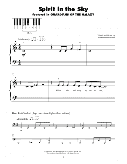 page one of Spirit In The Sky (5-Finger Piano)