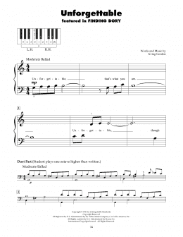 page one of Unforgettable (5-Finger Piano)