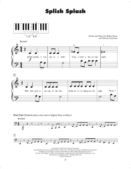 page one of Splish Splash (5-Finger Piano)
