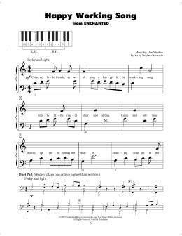 page one of Happy Working Song (from Enchanted) (5-Finger Piano)