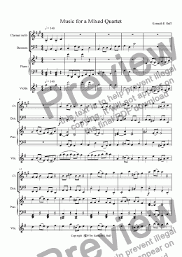 page one of Music for a Mixed Quartet