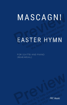 page one of Mascagni: Easter Hymn (from Cavalleria Rusticana) for Choir SSATTB and Piano