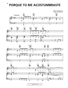 page one of Porque Tu Me Acostumbraste (Piano, Vocal & Guitar Chords (Right-Hand Melody))