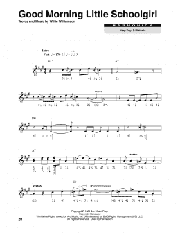 page one of Good Morning Little Schoolgirl (Harmonica)