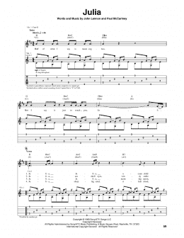 page one of Julia (Guitar Tab)