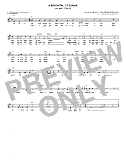 page one of A Spoonful Of Sugar (from Mary Poppins) (Lead Sheet / Fake Book)