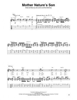 page one of Mother Nature's Son (Guitar Tab)