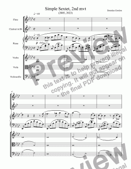 page one of Simple Sextet (2nd mvt)