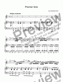 page one of  Arban - Premiere solo for trumpet Bb & piano