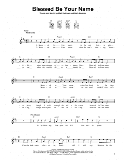 page one of Blessed Be Your Name (Easy Guitar)