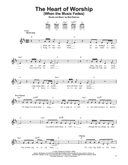 page one of The Heart Of Worship (When The Music Fades) (Easy Guitar)