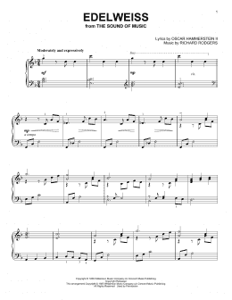 page one of Edelweiss (from The Sound Of Music) (Piano Solo)