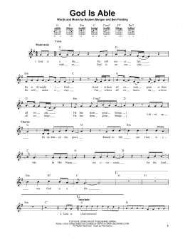 page one of God Is Able (Easy Guitar)