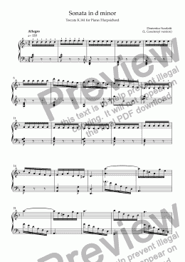 page one of Sonata/Toccata in d minor 