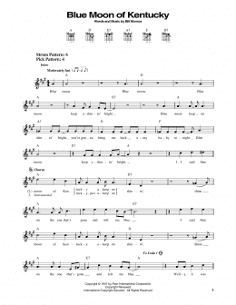 page one of Blue Moon Of Kentucky (Easy Guitar)