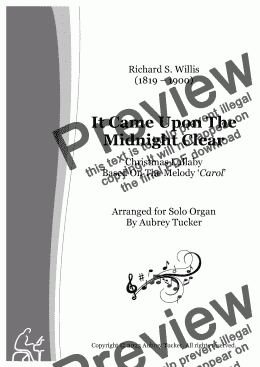 page one of Organ: It Came Upon The Midnight Clear (Christmas Lullaby) - Richard S. Willis