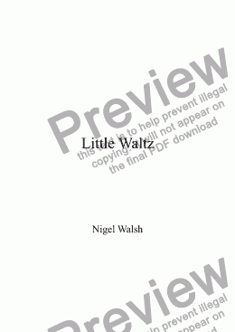 page one of Little waltz - piano duet