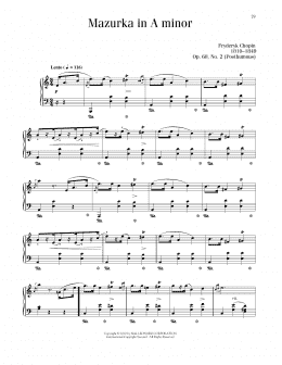 page one of Mazurka, Op. 68, No. 2 (Piano Solo)