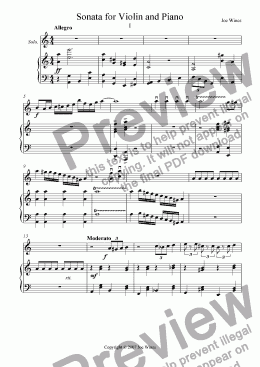 page one of Sonata for Violin and Piano (1st mvt)