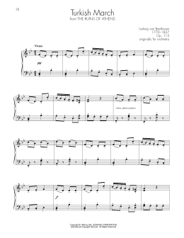 page one of Turkish March (Piano Solo)
